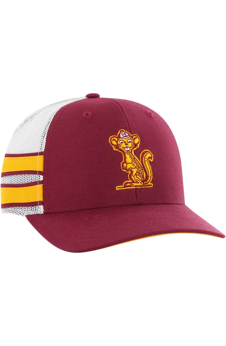 '47 Men's '47 Maroon Minnesota Golden Gophers Straight Eight Adjustable Trucker Hat, Alternate, color, 