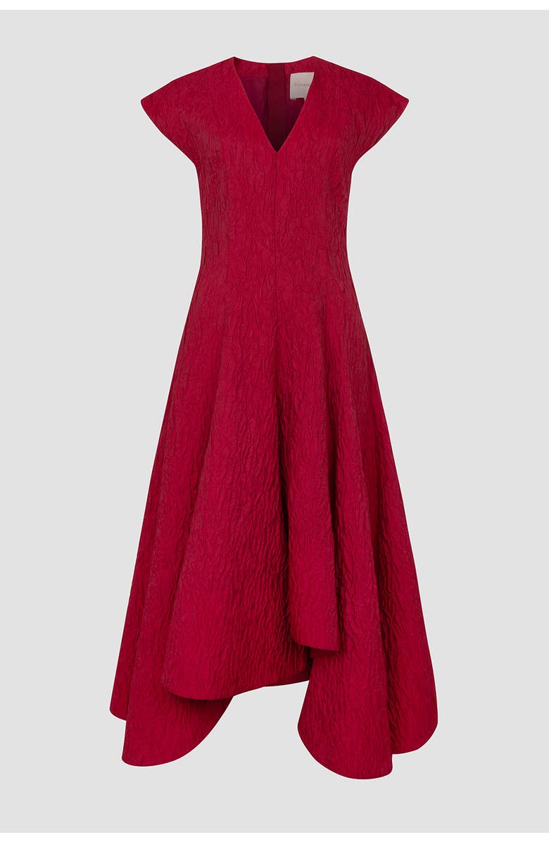 Roksanda Sapha Textured Midi Dress, Alternate, color, Bennett Red