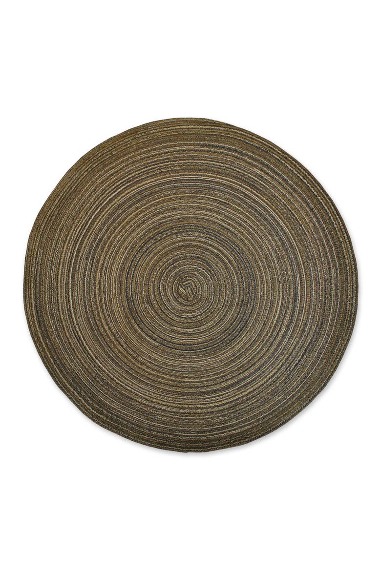 Variegated Round Woven Placemat Set/6, Alternate, color, Brown