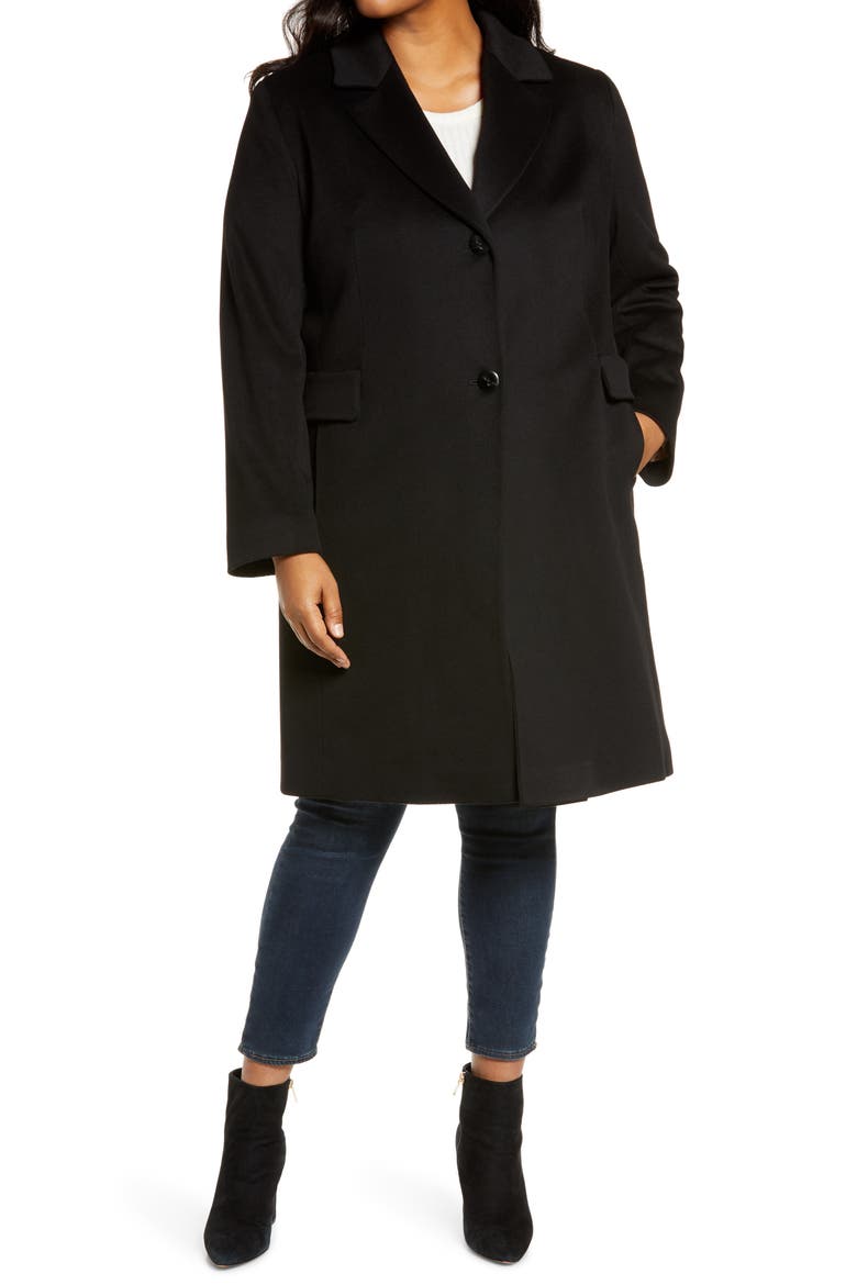 Notch Collar Walking Coat (Nordstrom Exclusive), Alternate, color, BLACK