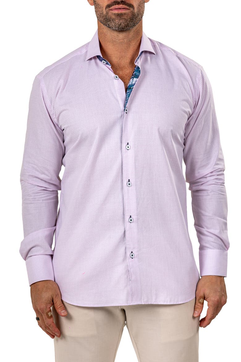 Eins Marthy Contemporary Fit Cotton Button-Up Shirt, Main, color, WHITE/PINK