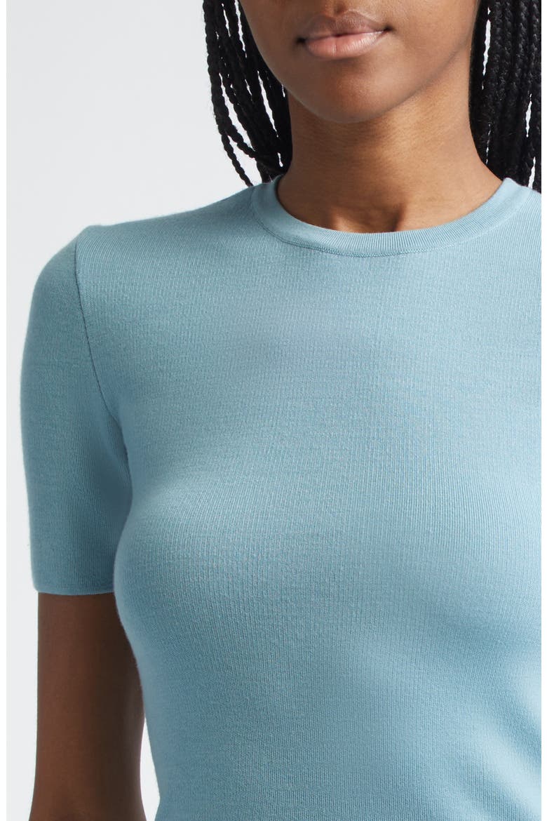 Short Sleeve Cashmere Sweater, Alternate, color, SEAGLASS