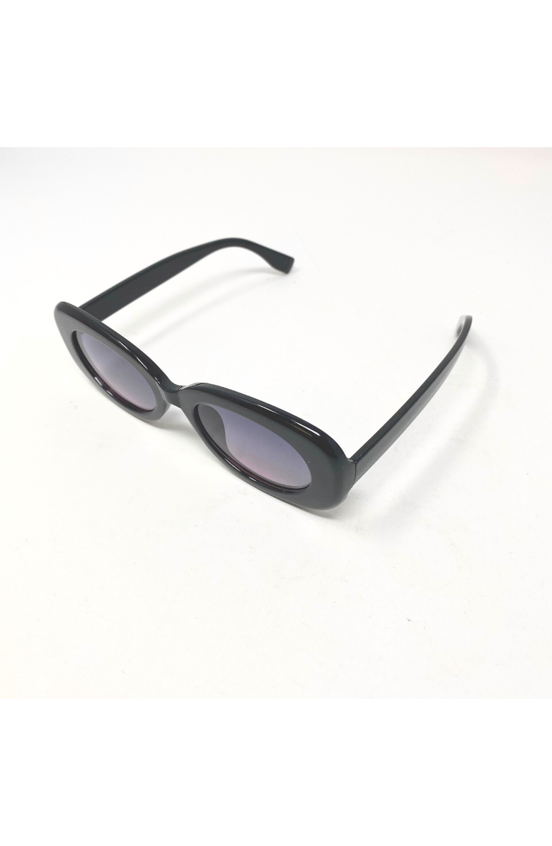 Youzey Oval Retro Sunglasses with Polarized Lens, Alternate, color, Black