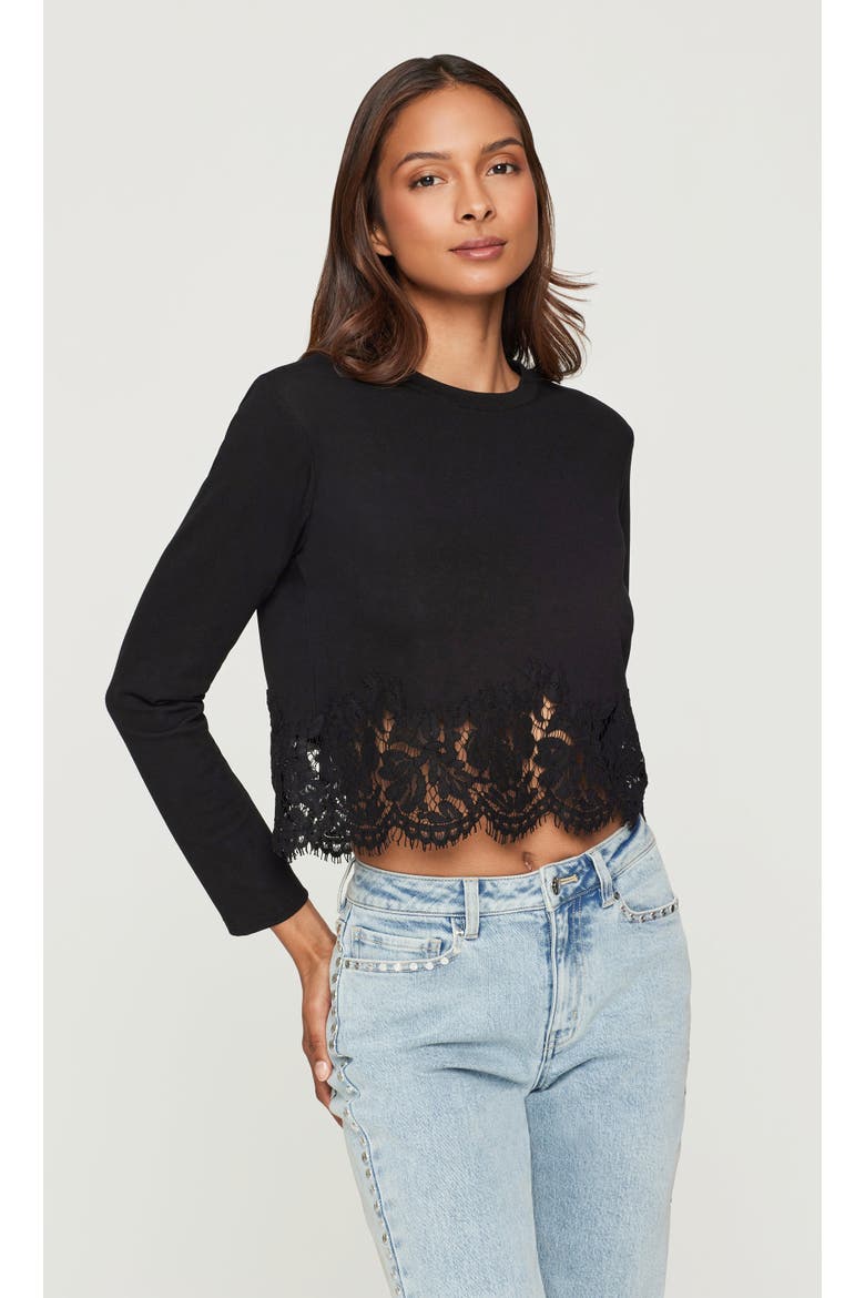 Tabitha Lace Combo Top, Alternate, color, Black