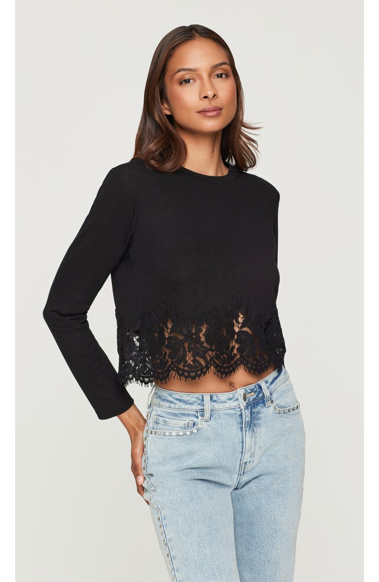 Generation Love Tabitha Lace Combo Top, Alternate, color, Black