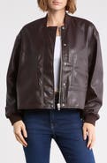 BLANKNYC Cinched Waist Faux Leather Bomber Jacket