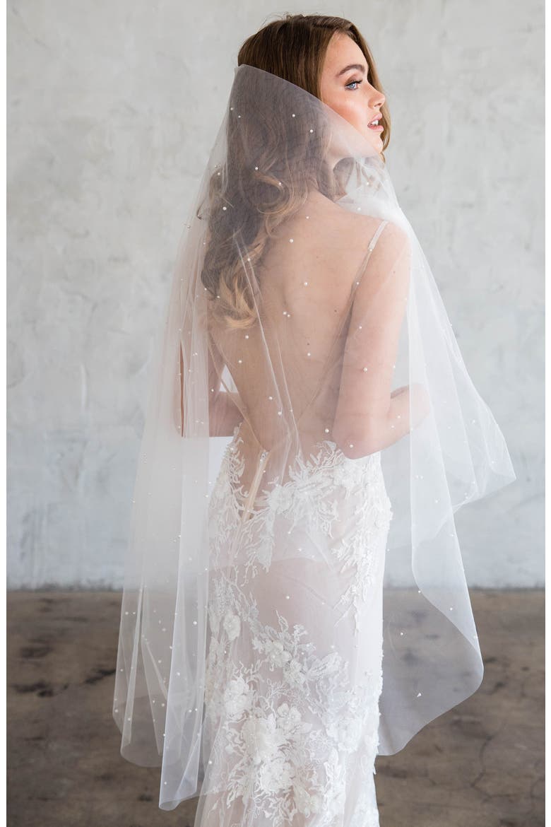 Blanche Double Layer Veil (Nordstrom Exclusive), Alternate, color, IVORY