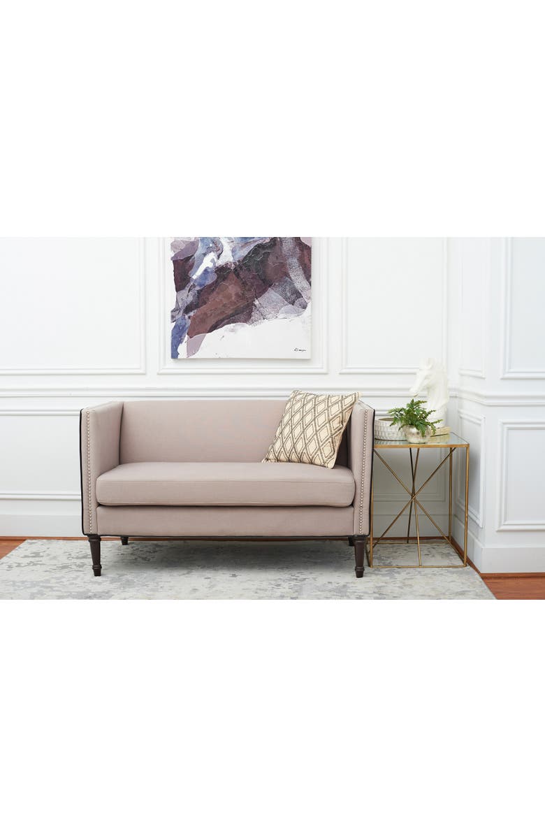 ELISABETH YORK Geometric Diamond Natural Tan Beaded Cotton Decor Throw Pillow, 18" x 18" Cover And Insert Set, Alternate, color, Grey