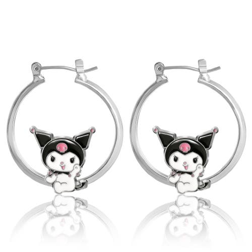 Sallyrose Kuromi Hoop Earrings In Silver