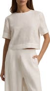 Favorite Daughter The Easy Breezy Linen Crop T-Shirt