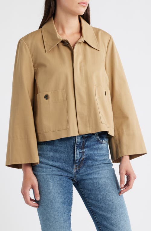 Frame Corduroy Collar Crop Jacket In Nude