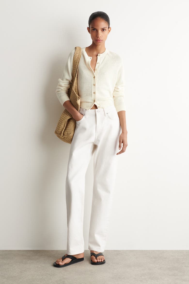 Knitted Linen Cardigan, Alternate, color, ECRU