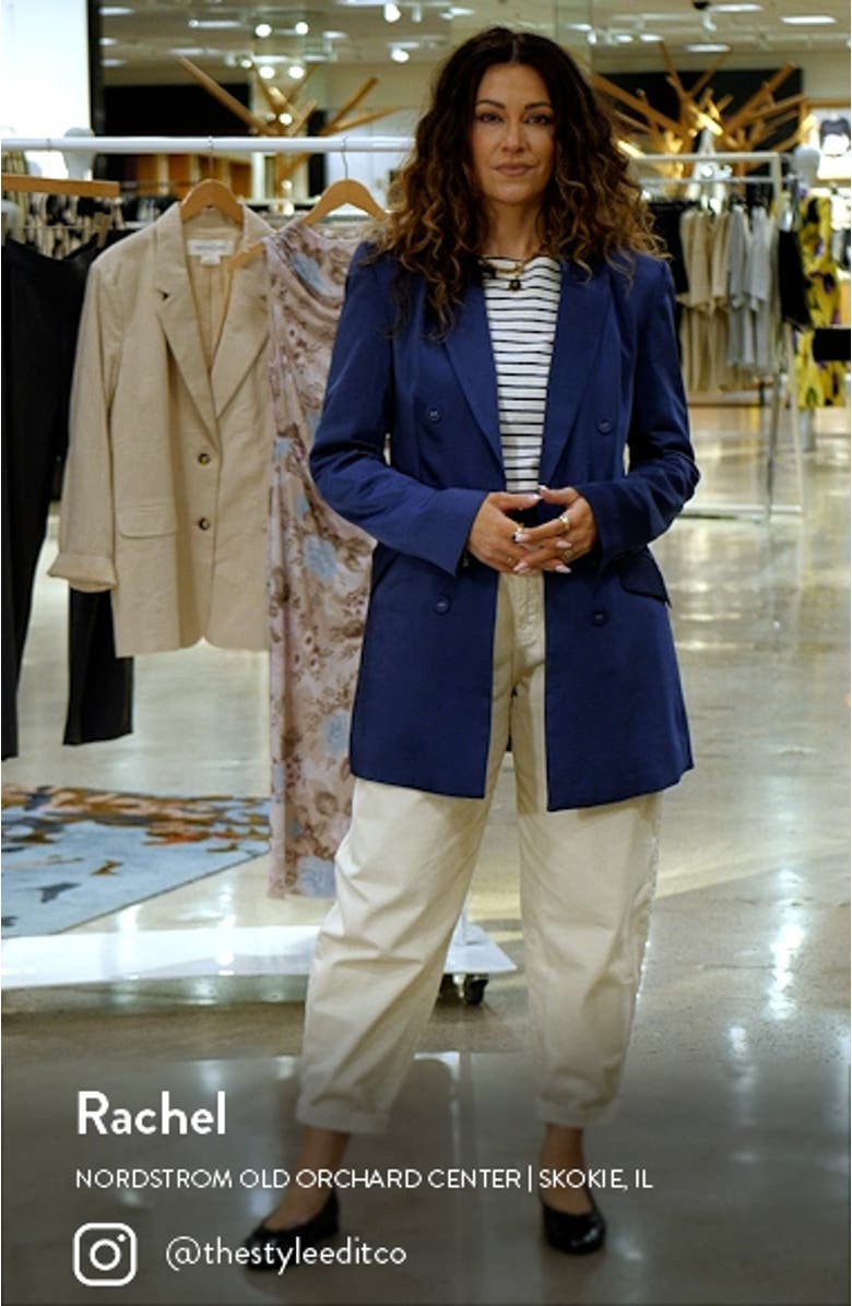 Double Breasted Satin Longline Blazer, sales video thumbnail