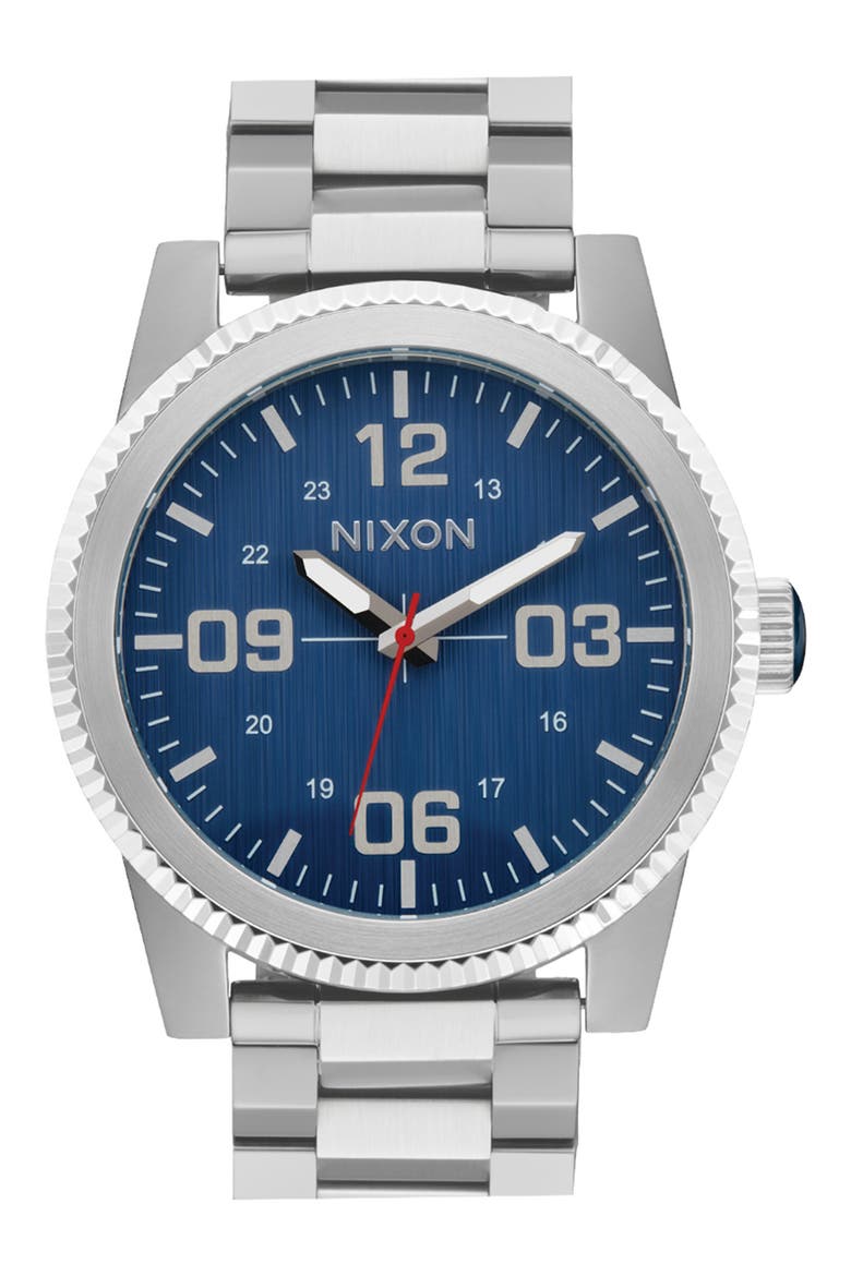 Corporal Bracelet Watch, 48mm, Main, color, SILVER / INDIGO