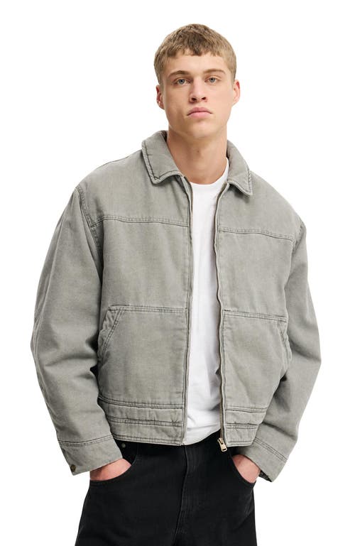 Cotton On Cropped Worker Jacket In Gray