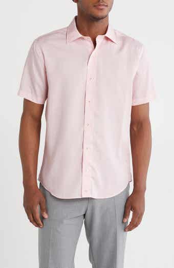 David Donahue Print Short Sleeve Sport Shirt