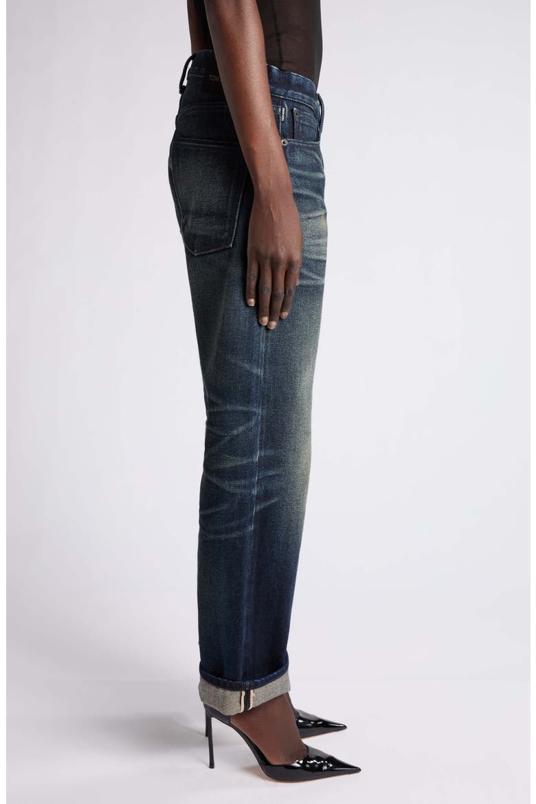Low Rise Straight Leg Boyfriend Jeans, Alternate, color, MIDNIGHT