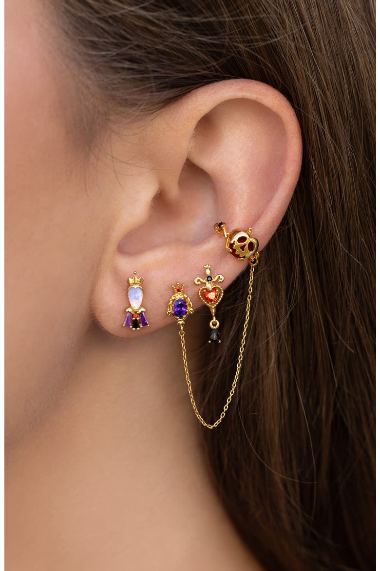 Disney Evil Queen Set of 4 Earrings, Alternate, color, GOLD