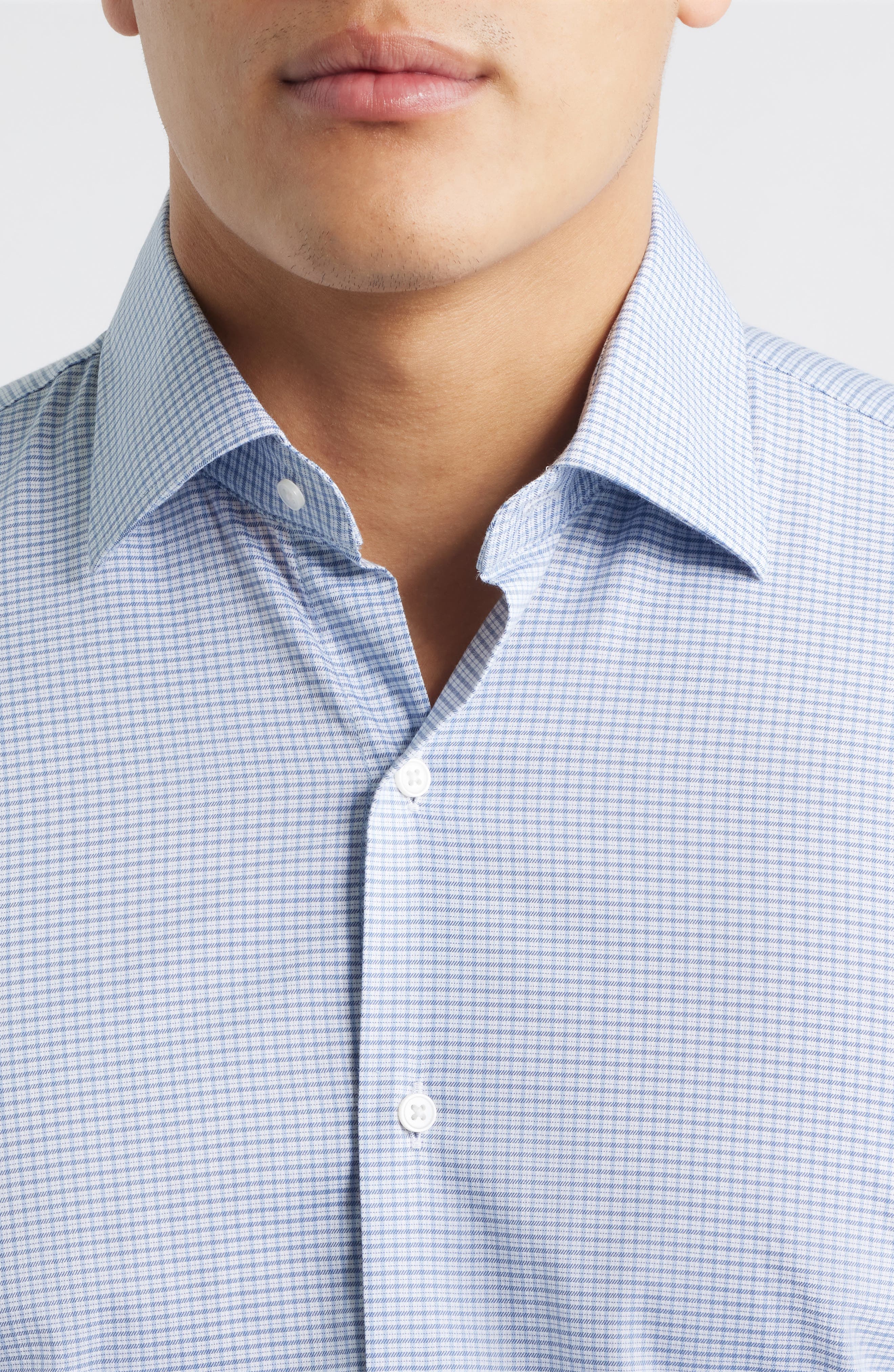 Conway Microcheck Crown Lite Performance Twill Button-Up Shirt - image 2