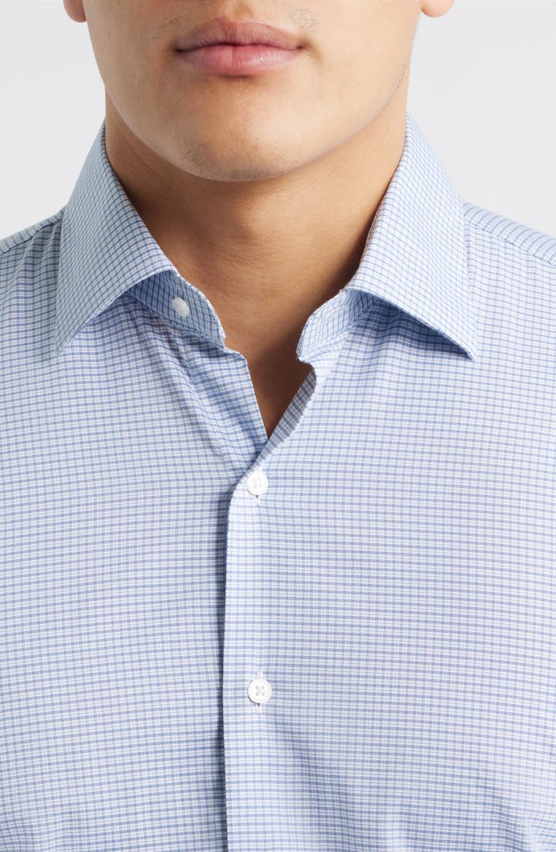 Peter Millar Conway Microcheck Crown Lite Performance Twill Button-Up Shirt, Alternate, color, Windsor Blue