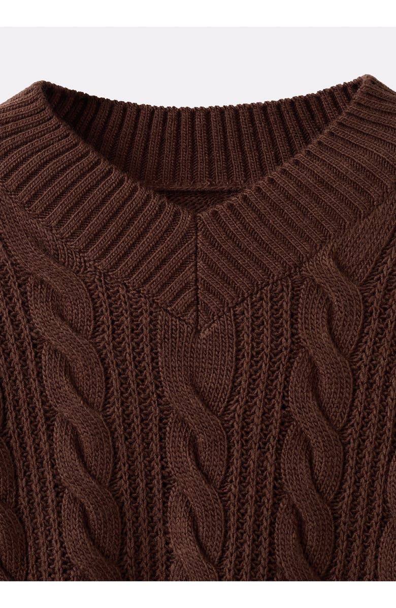 MANGO Cable V-Neck Sweater, Alternate, color,