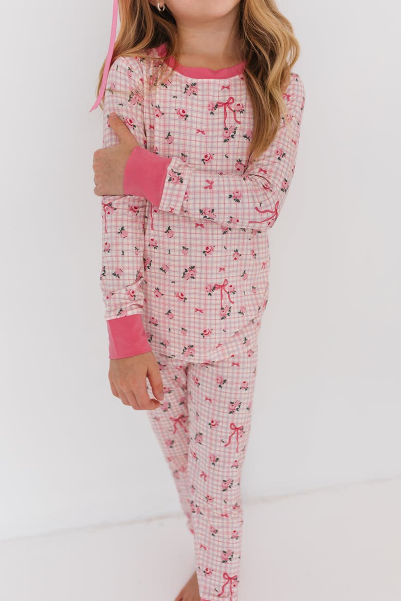Charlotte Two-Piece Sleepwear Set, Alternate, color, Pink Floral Plaid