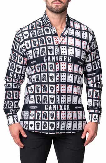 Maceoo Fibonacci Gangster Cotton Button-Up Shirt