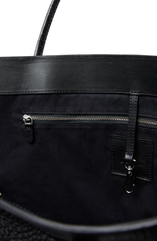 Lie Studio Lié Studio The Eva Croc Embossed Leather Weekend Tote In Black