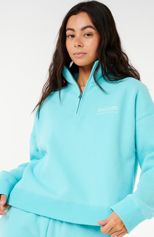 Rip Curl Surf Puff Logo Quarter Zip Sweatshirt