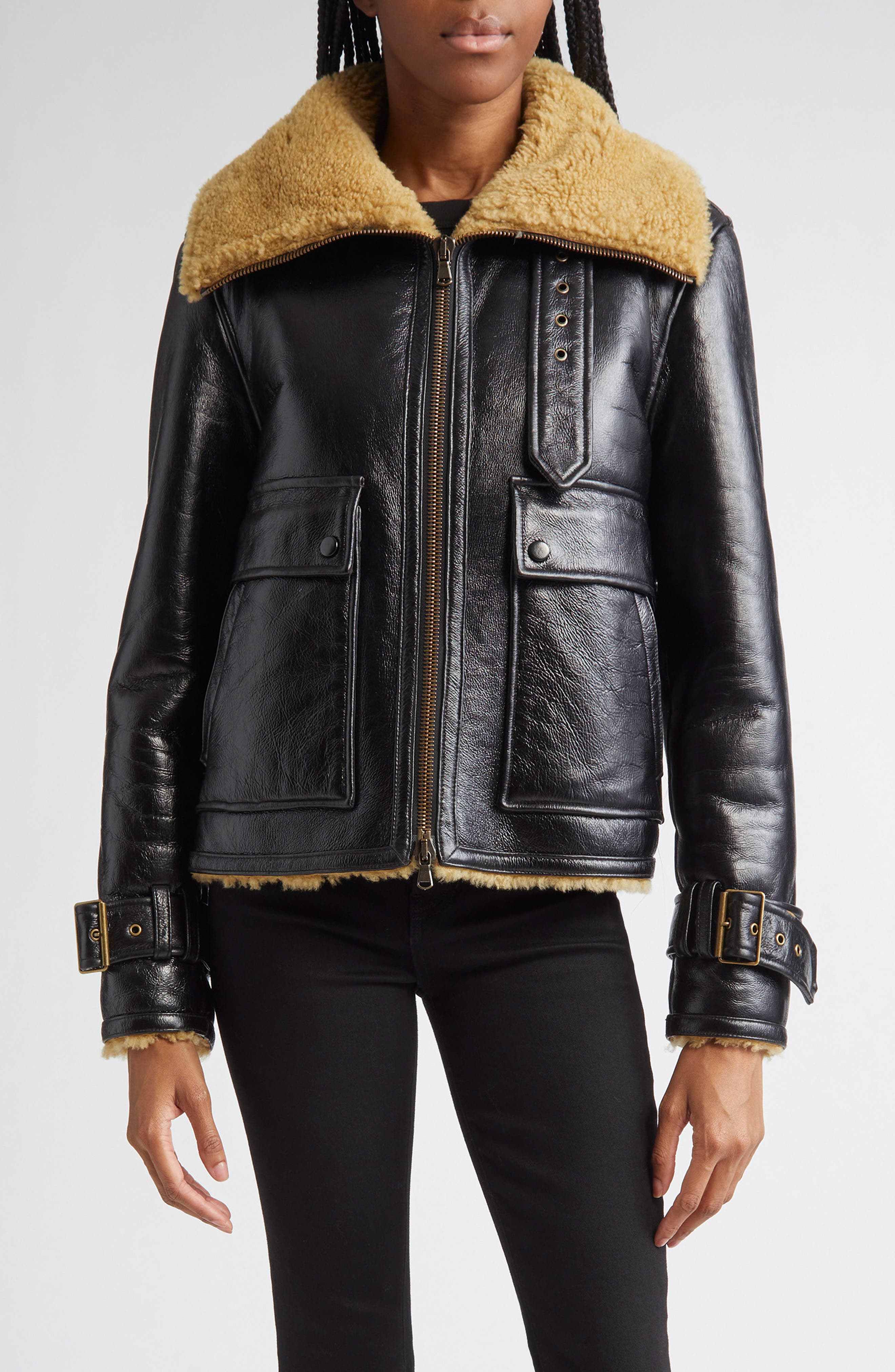 Veronica Beard Danika Genuine Shearling Jacket (Women) | Nordstromrack