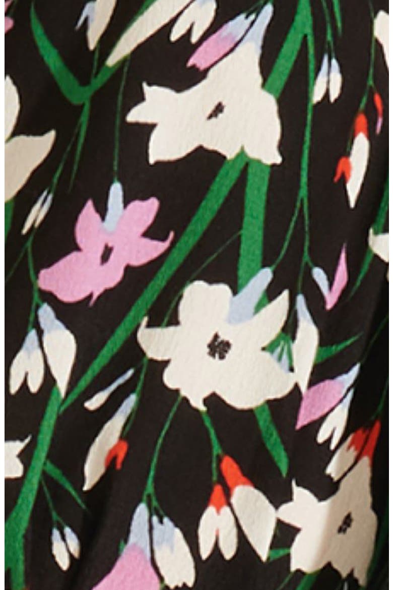 Cecilia Floral Print Long Sleeve Midi Dress, Alternate, color, BLACK MULTI
