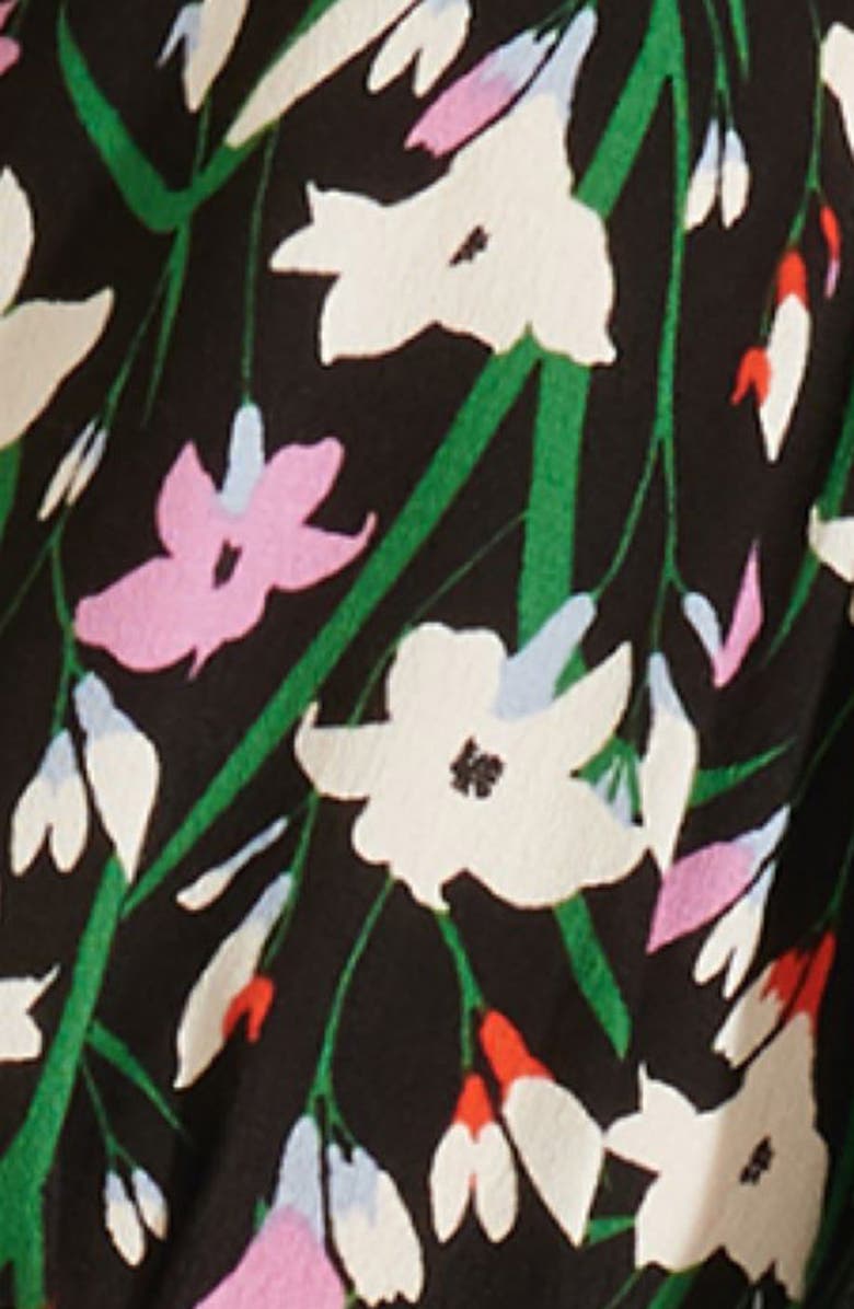 Veronica Beard Cecilia Floral Print Long Sleeve Midi Dress, Alternate, color, 