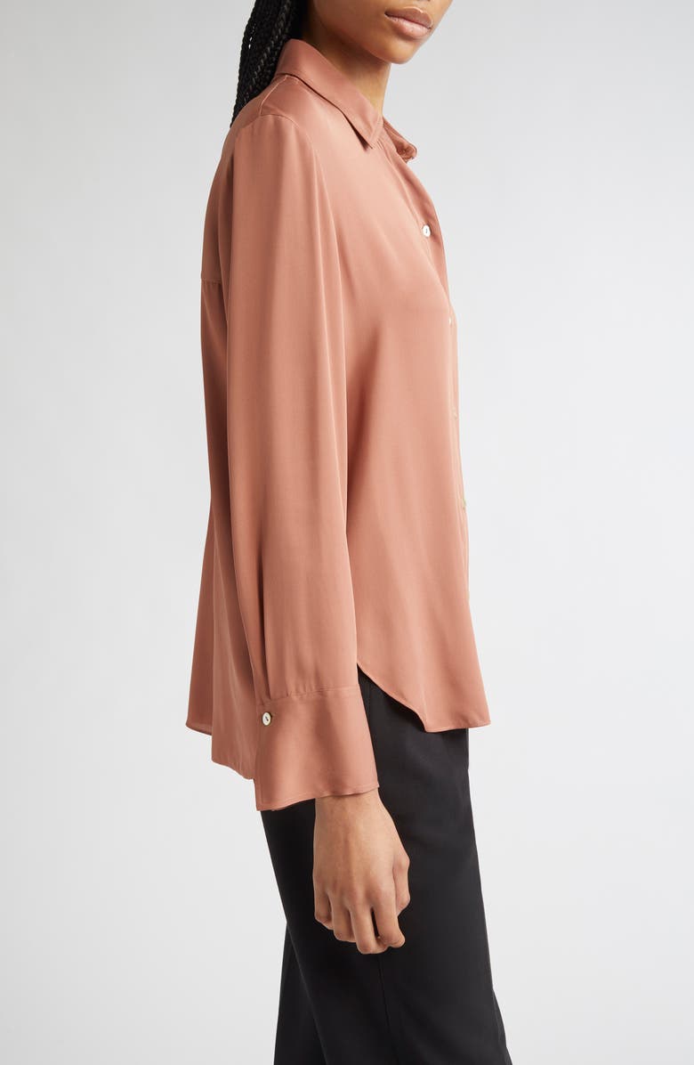 Vince Stretch Silk Button-Up Shirt, Alternate, color, Vintage Rose