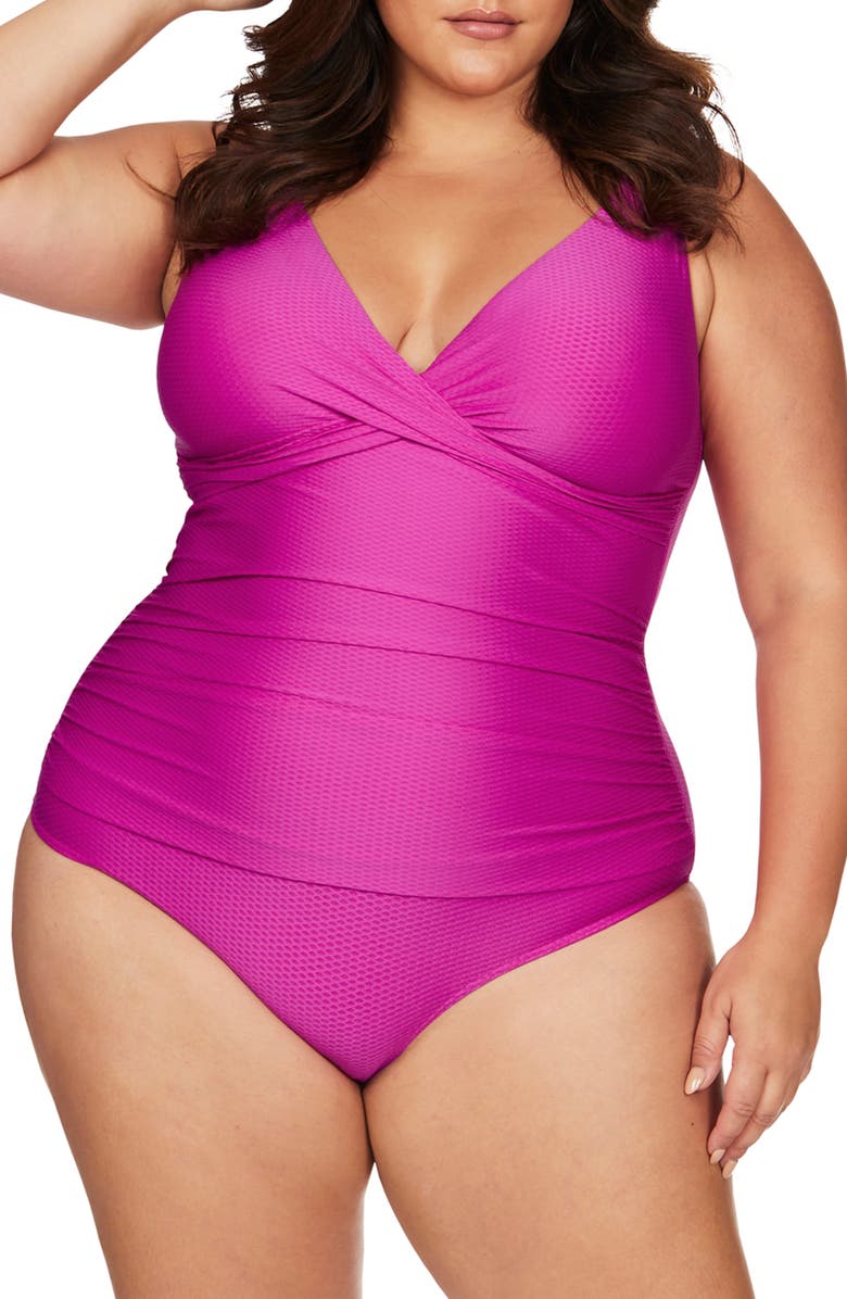 Artesands Serenade Delacroix Cross Front D-Cup & Up One-Piece Swimsuit, Main, color, 