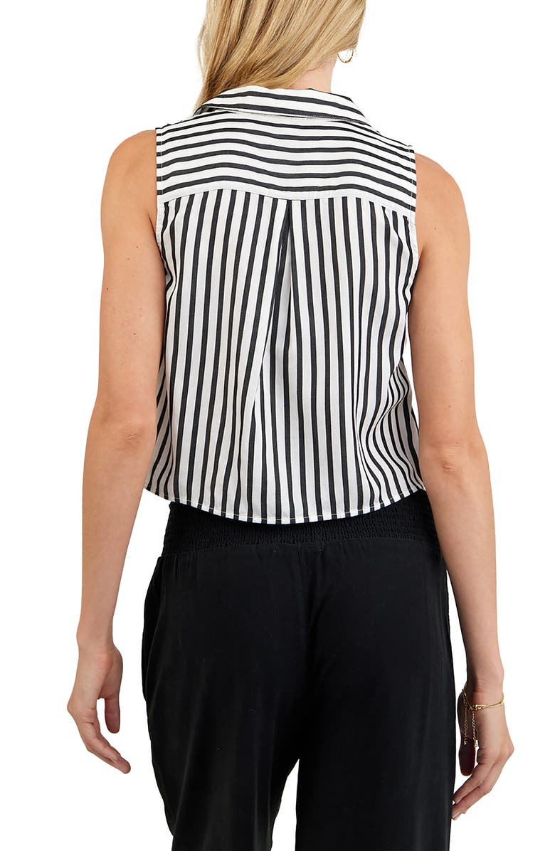 Bella Dahl Sleeveless Stripe Crop Button-Up Shirt, Alternate, color, 