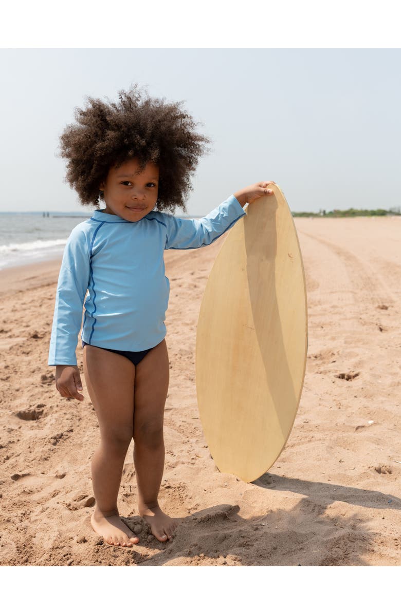 Leveret Kids Long Sleeve Rash Guard, UPF 50+ Swim Shirt, Alternate, color, Light Blue