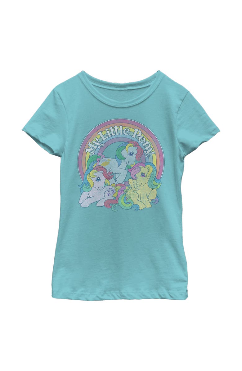 MY LITTLE PONY Girl's My Little Pony Retro Rainbow Friends Graphic T-Shirt, Main, color, Tahiti Blue