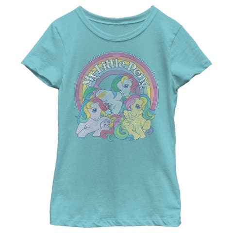 Girl's My Little Pony Retro Rainbow Friends  Graphic T-Shirt