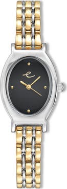 Ettika Classic Oval Dial Two-Tone Bracelet Watch