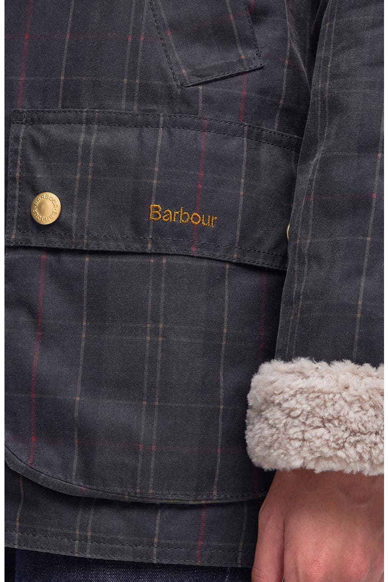 Swainby Windowpane Plaid Waxed Cotton Barn Jacket, Alternate, color, DULL CLASSIC/CLASSIC