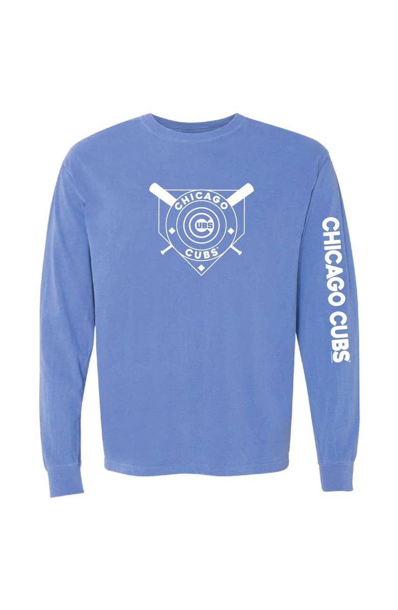 SOFT AS A GRAPE Women's Soft as a Grape Royal Chicago Cubs Pigment Dye Long Sleeve T-Shirt, Main, color, 