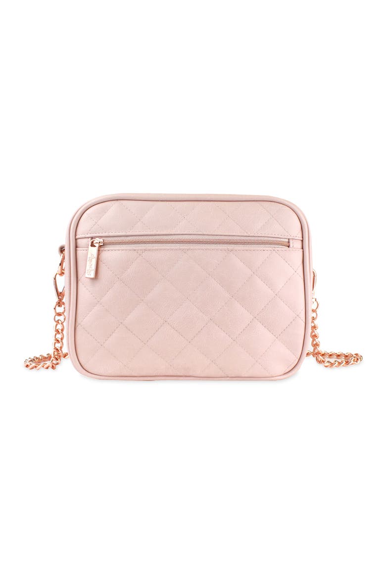 Double Take Faux Leather Crossbody Diaper Bag, Alternate, color, BLUSH