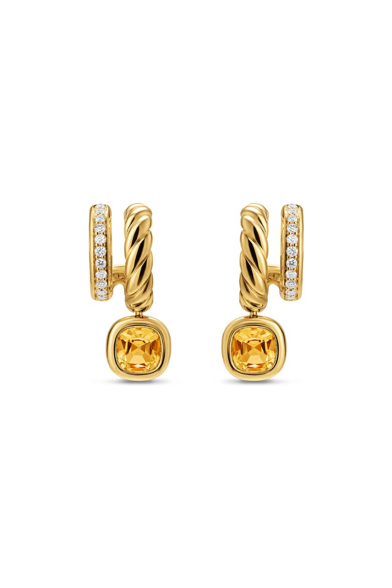 Mercer® Color Two-Row Drop Earrings, 19.5mm, Main, color, CITRINE