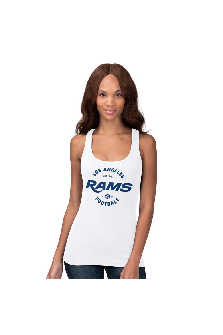Women's G-III 4Her by Carl Banks White Los Angeles Rams Preseason Tank Top, Main, color, White