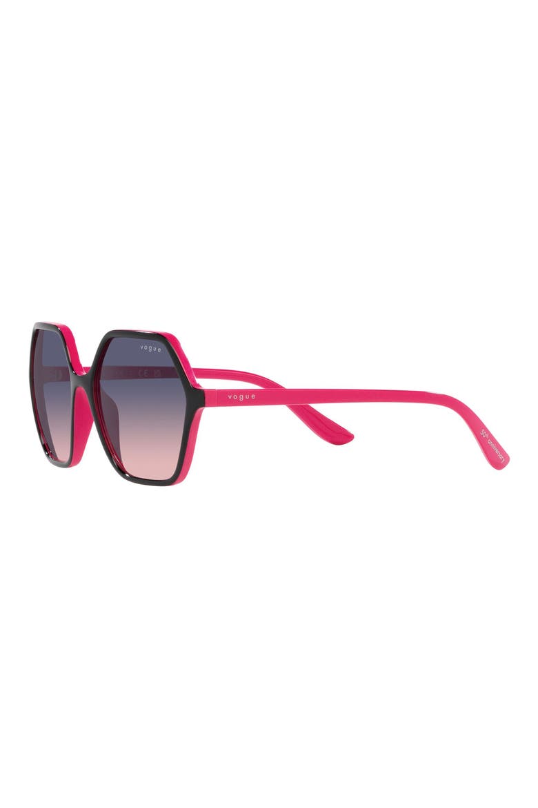55mm Gradient Irregular Sunglasses, Alternate, color, BLUE GRADIENT
