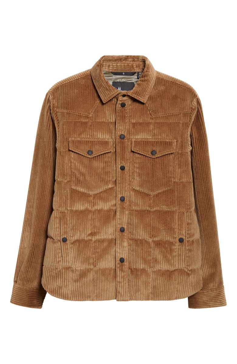 Moncler Gelt Corduroy Puffer Down Shirt Jacket, Alternate, color, Sponge