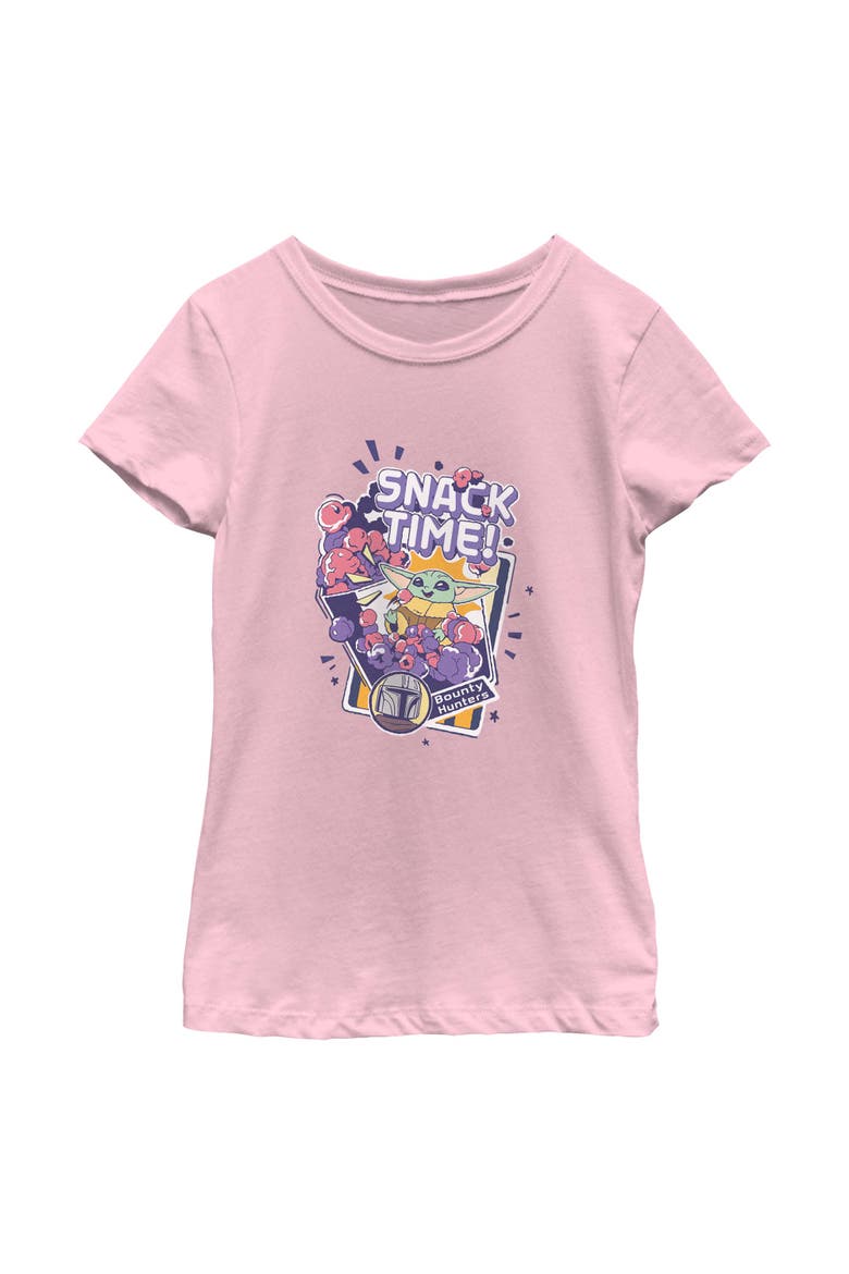 Girls' The Child Happy Snack Time Graphic Short Sleeve T-Shirt, Main, color, Light Pink