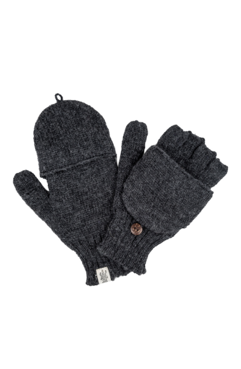 Nirvanna Designs Bryant Fingerless Gloves w/ Flap, Main, color, Charcoal