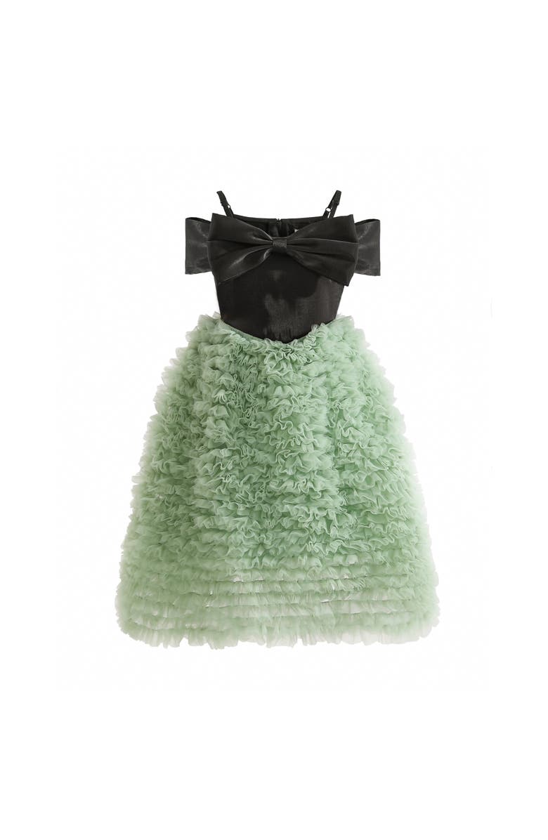 Tulleen Marcella Bow Dress, Main, color, Green