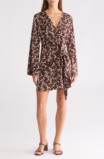 Wayf popular floral ruffle long sleeve dress lar